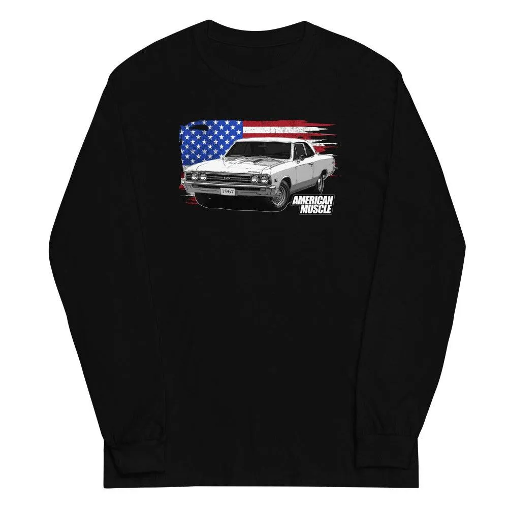 1967 Chevelle Long Sleeve Shirt With American Flag