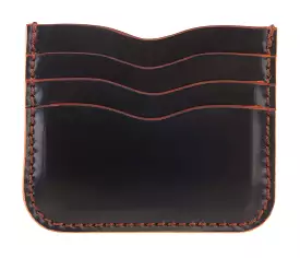 3 Card Holder - Horween Black Shell Cordovan