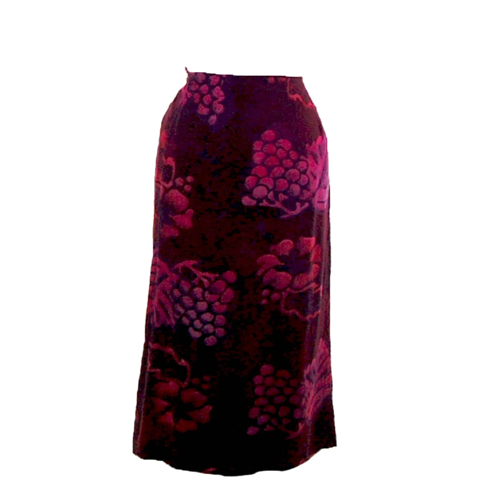 90s Purple Printed Wrap Skirt - 10