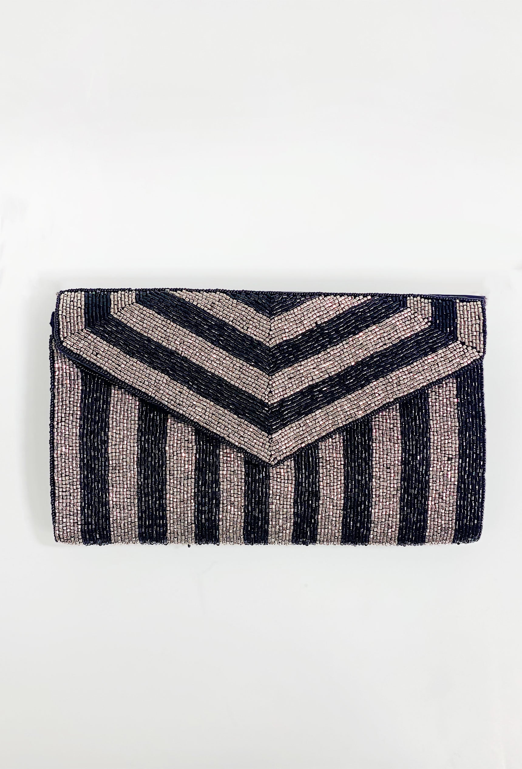 A Night Out Beaded Clutch in Black