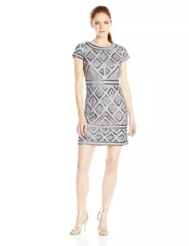 Adrianna Papell - Embellished Bateau Neck Dress 41881410