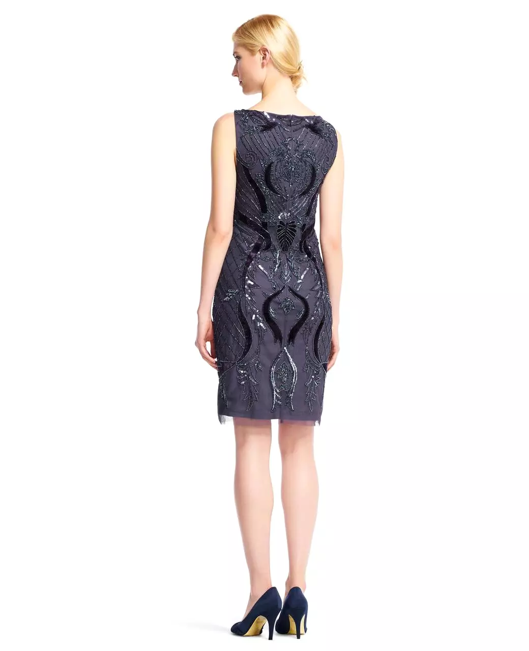 Adrianna Papell - Embellished Bateau Neck Dress AP1E200470