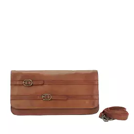 Aleks Genuine Leather Clutch Bag - Cognac