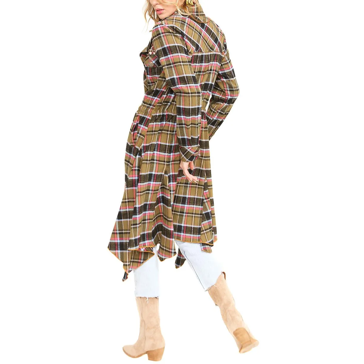      Aratta Coco Plaid Trench Coat     