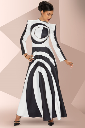 Black White Abstract Print Dress