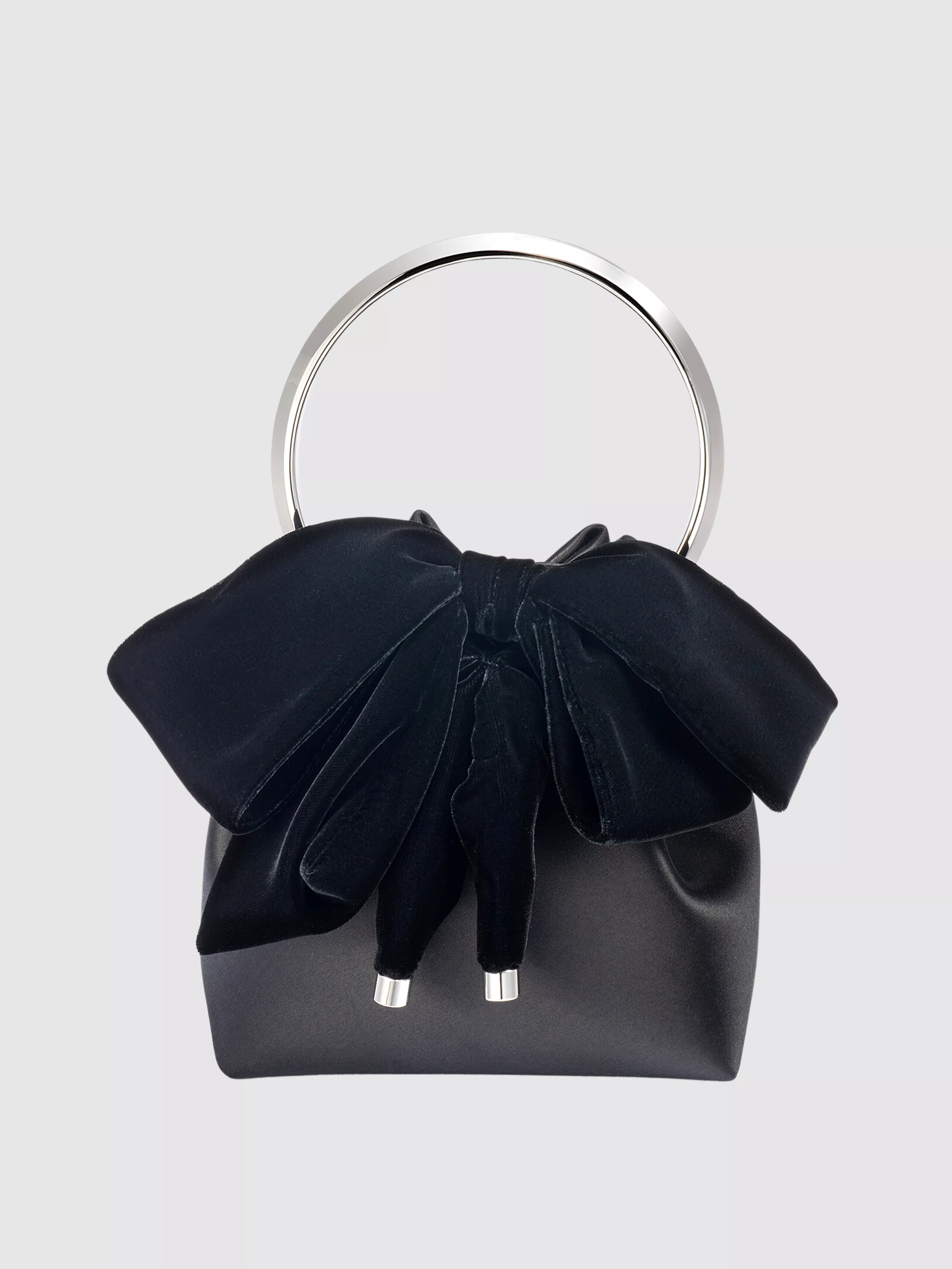 Bon Bon Bow Bucket Satin Top-Handle Bag