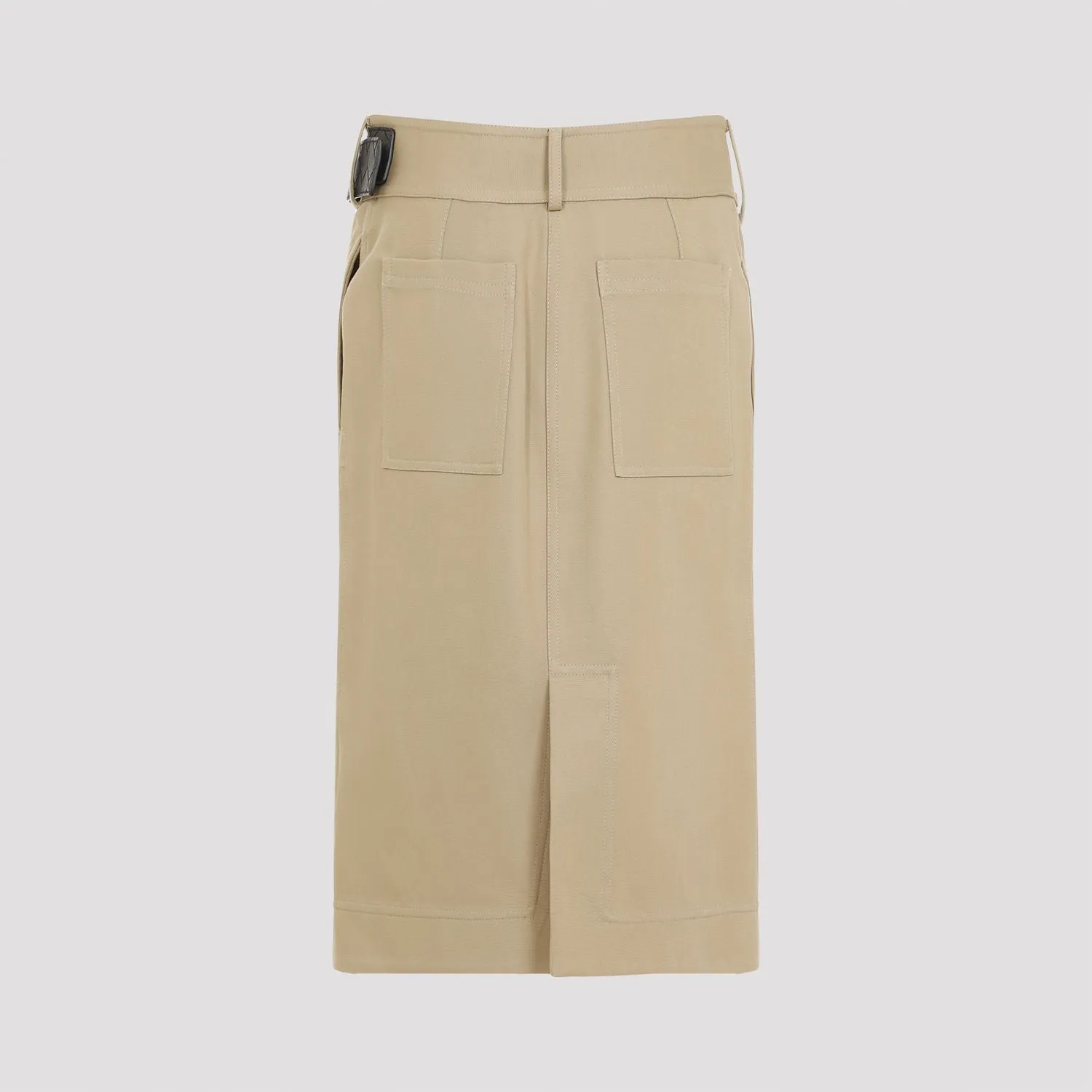 BOTTEGA VENETA Chic Cotton Wrap Mini Skirt with Buckle Accent