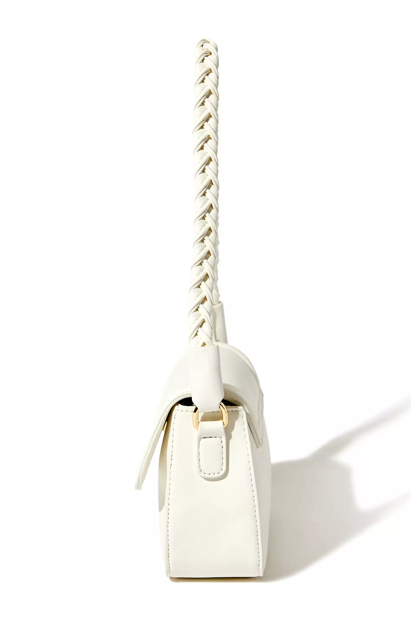 Braided Strap Flap Handbag