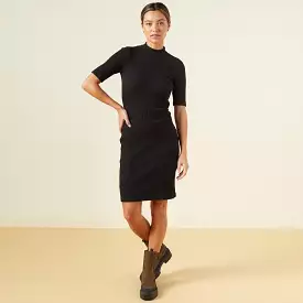 Brushed Rib Mock Neck Dress