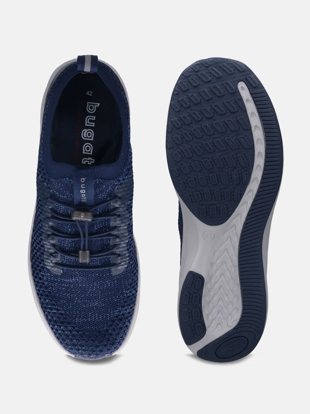 bugatti Dark Blue & Grey Athleisure Sneakers