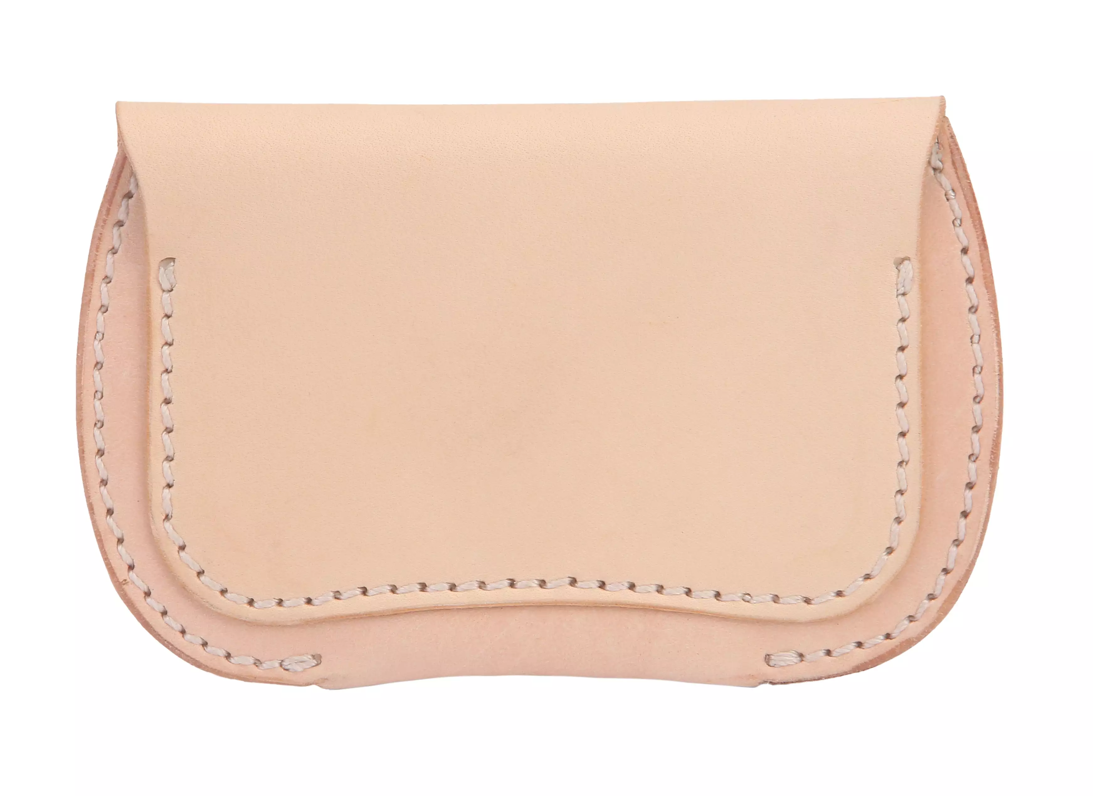 Button Coin Leather Wallet - Beige