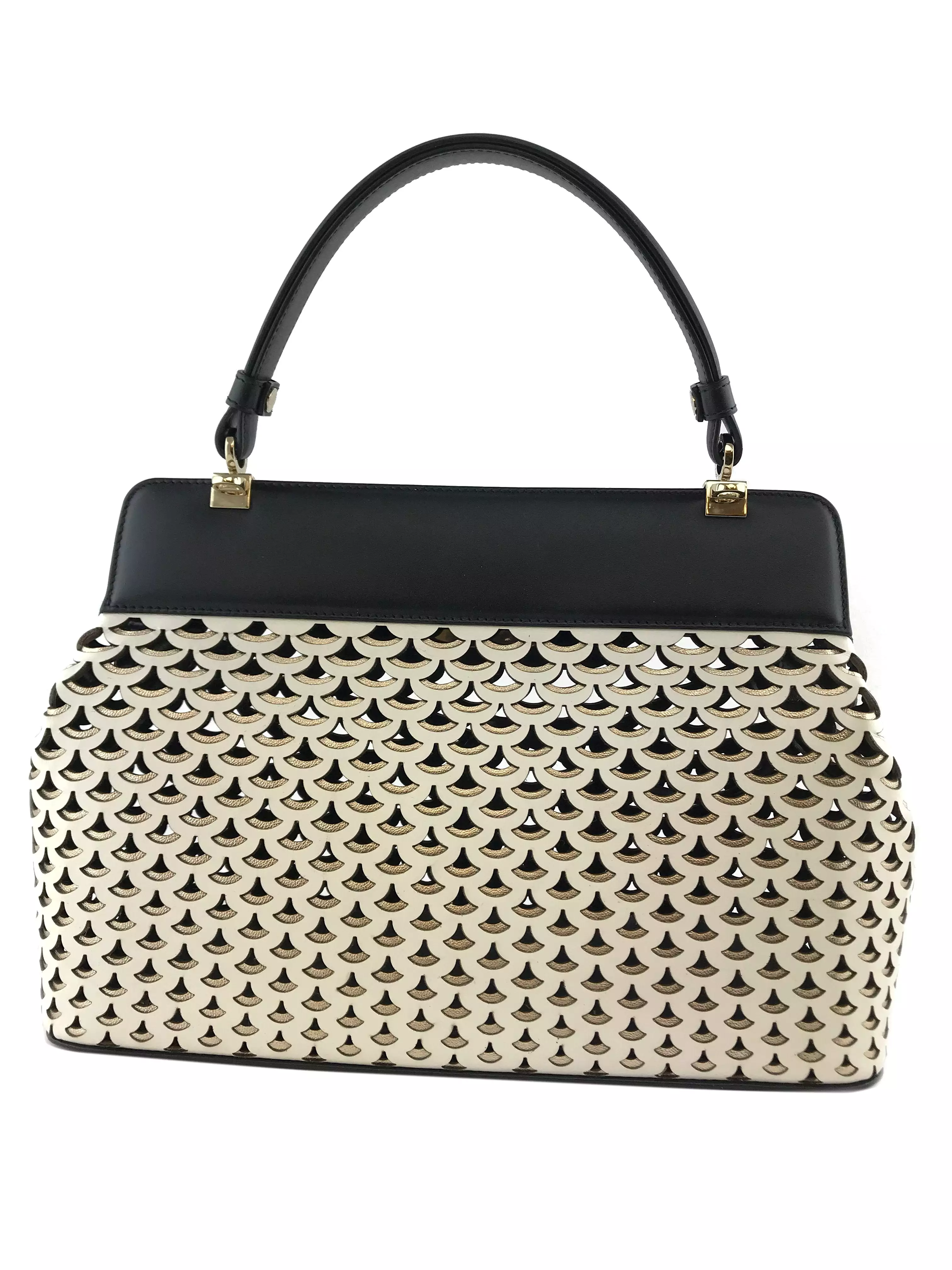 Bvlgari Isabella Rossellini Perforated Leather Tote Bag