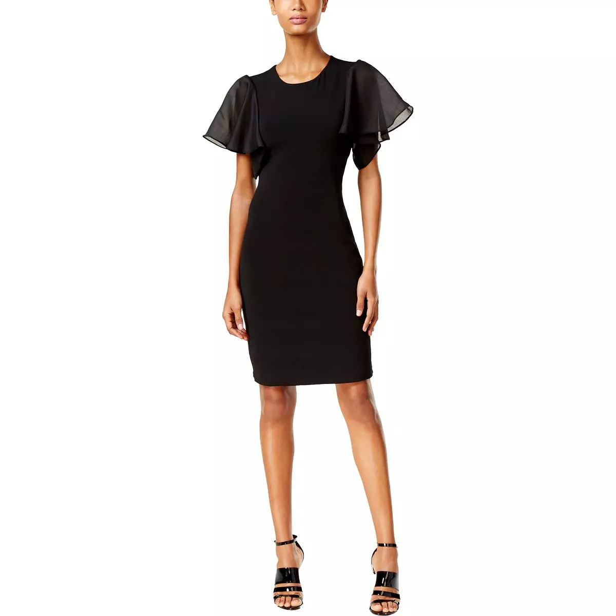 Calvin Klein Womens Embellished Knee Length Sheath Dress