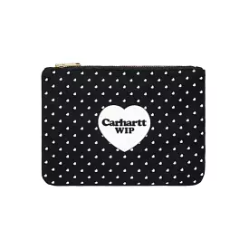 CARHARTT WIP Canvas Graphic Zip Wallet Heart Bandana Print Black