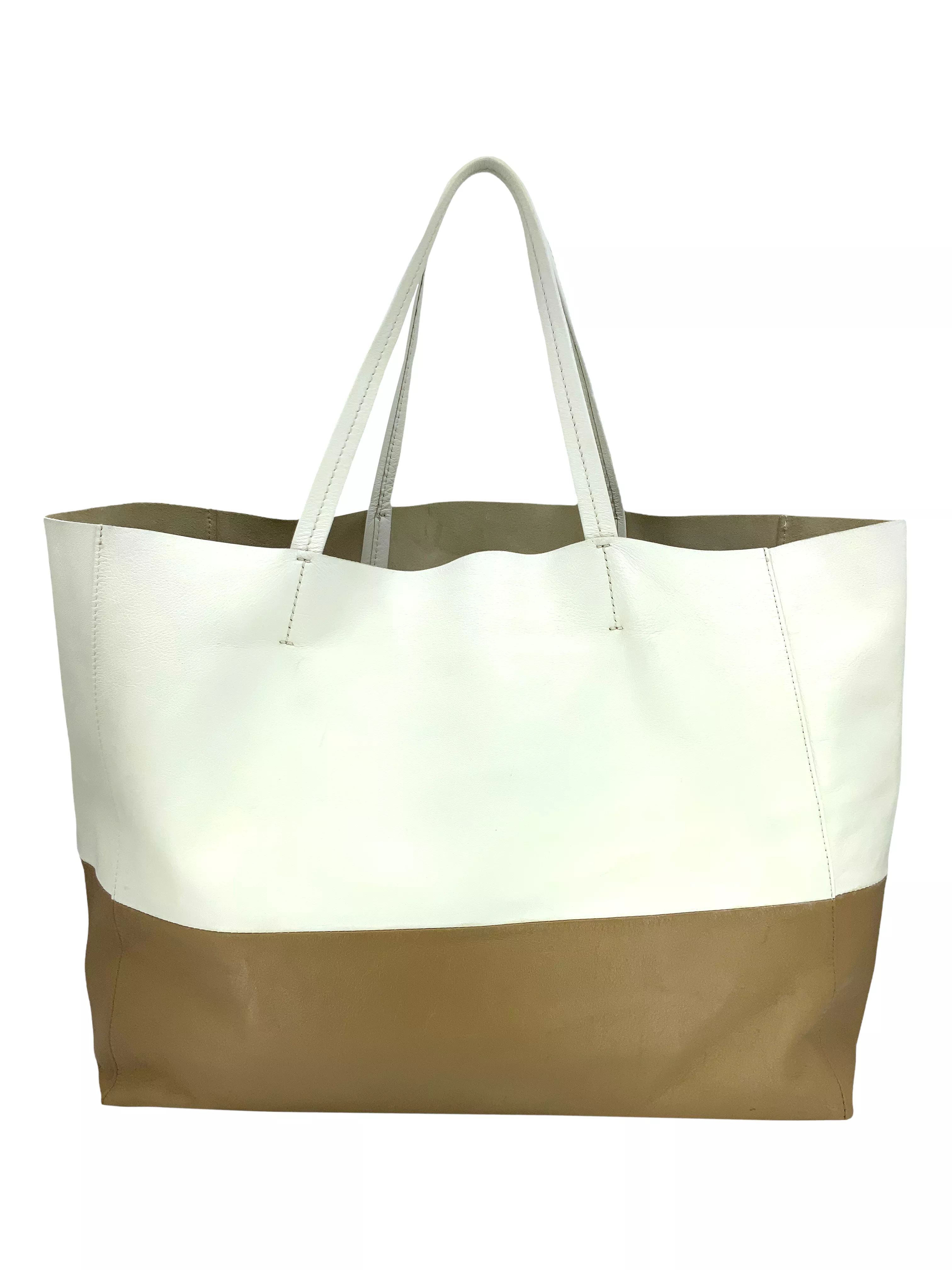 Celine Bi-Cabas Calfskin Leather Tote