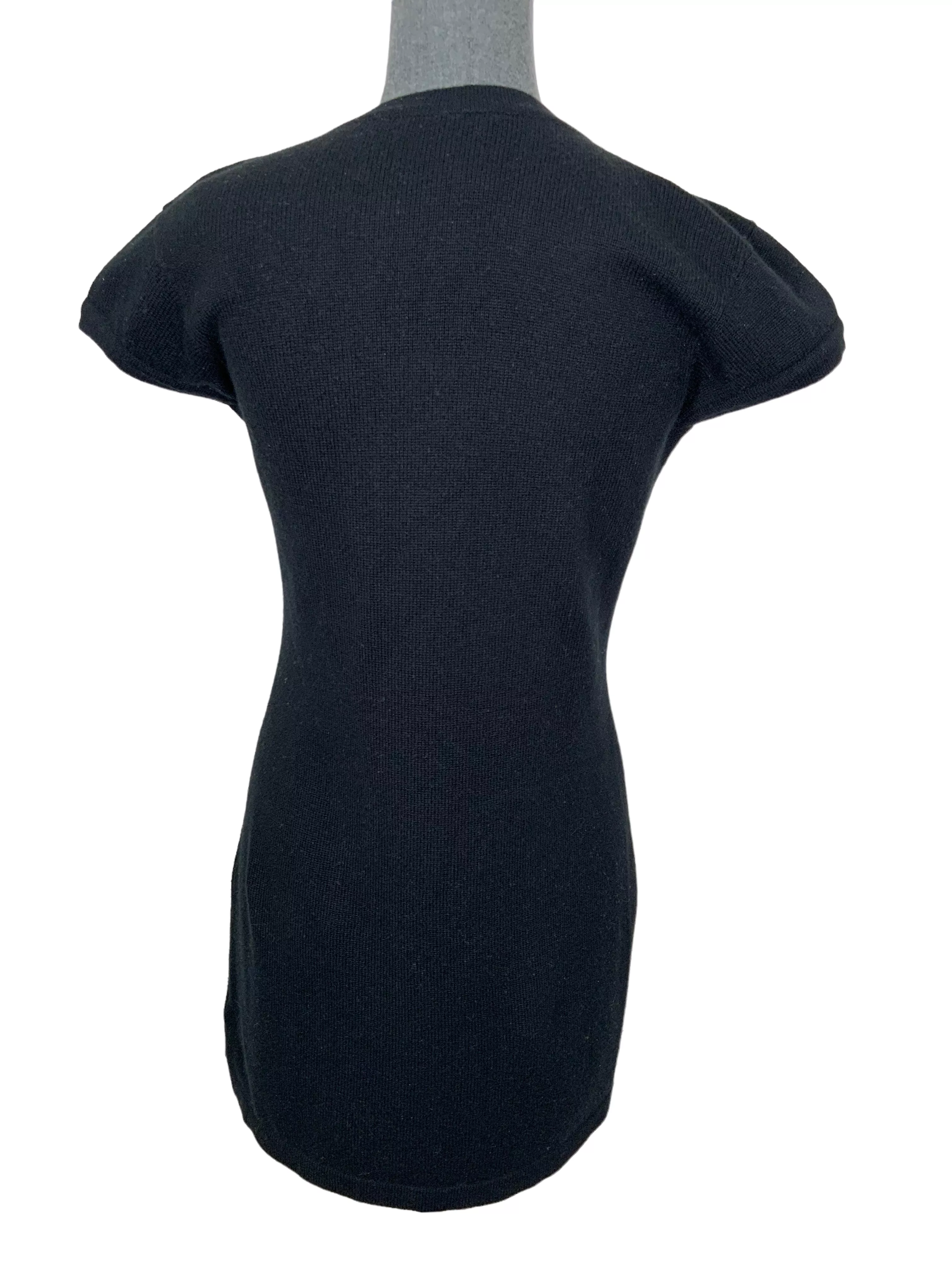 CHANEL 07A Cashmere Short Sleeve COCO Sweater Dress Size M