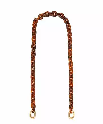 Clare V. Shoulder Strap - Tortoise Mini Round Resin