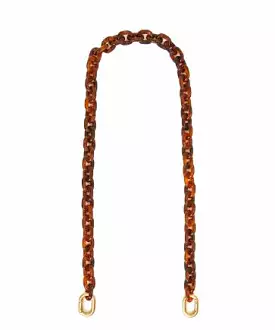 Clare V. Shoulder Strap - Tortoise Mini Round Resin