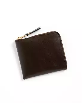 Classic Half Zip Wallet in Brown