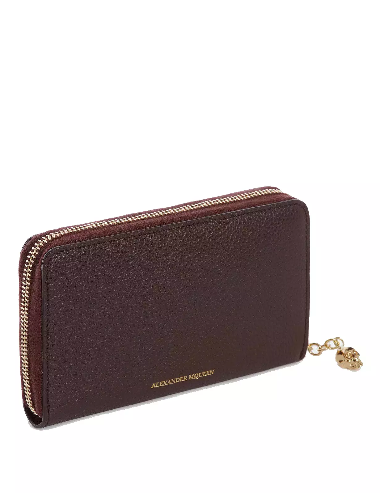 Continental Medium Zip Wallet, Burgundy/Gold