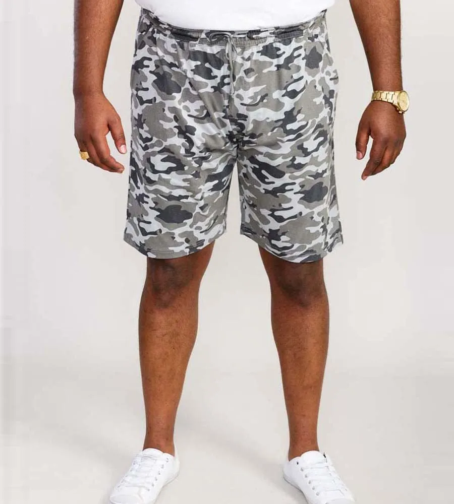 D555 Big Mens Jersey Camouflage Shorts With Elasticated Waist (CARLTON)