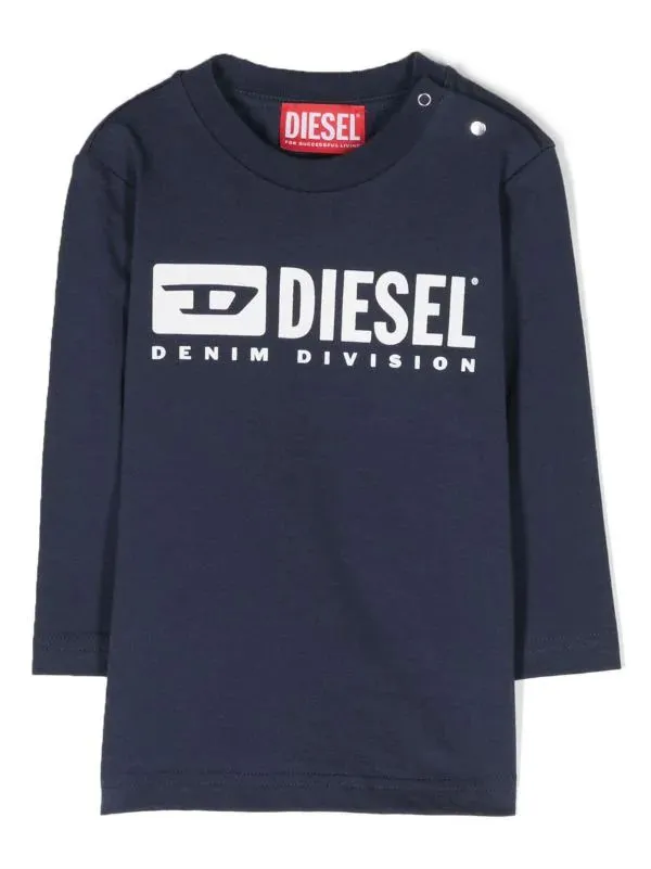 Diesel T-Shirt Long Sleeve Logo Black