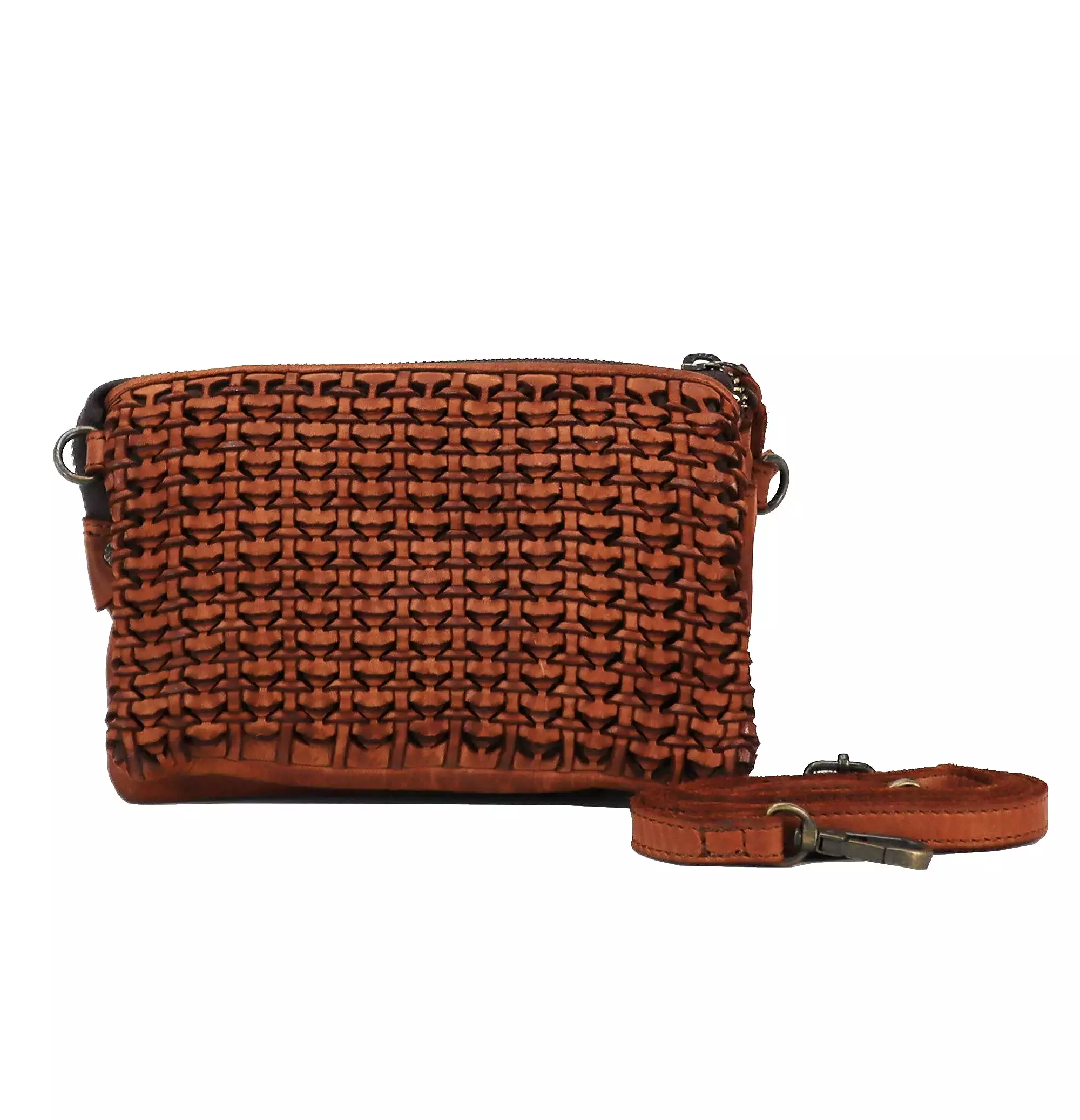 Dune Crossbody Genuine Leather Bag - Cognac