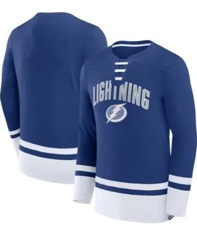 Fanatics Men's NHL Fanatics Tampa Bay Lightning Back Pass Lace-Up Long Sleeve T-Shirt