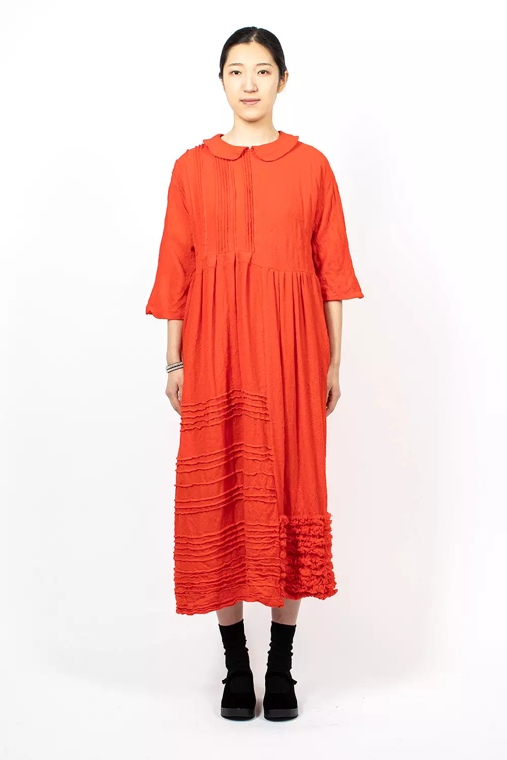 Garment Washed Dress Red