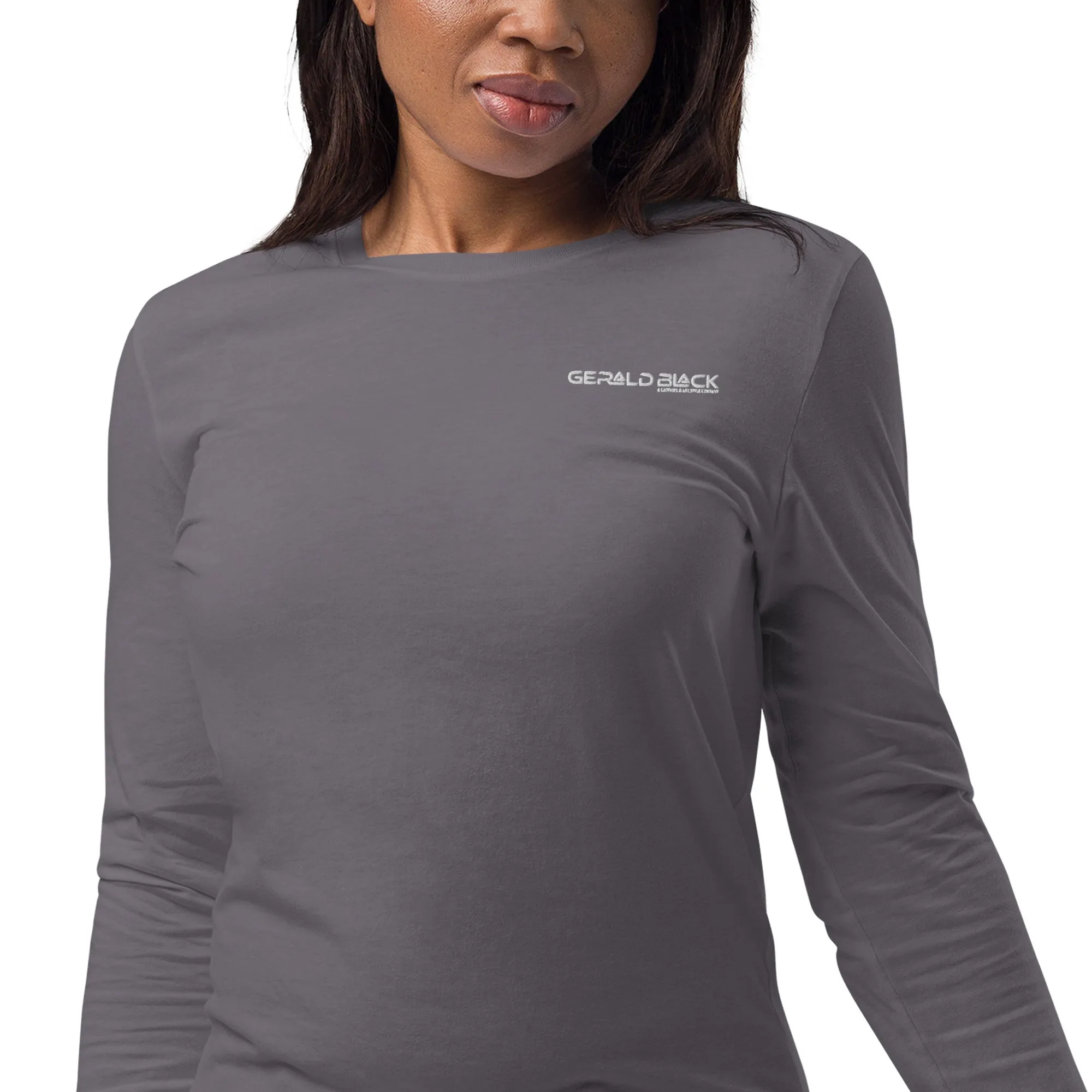 Gerald Black Long Sleeve Black Statement T-Shirt for Men and Women