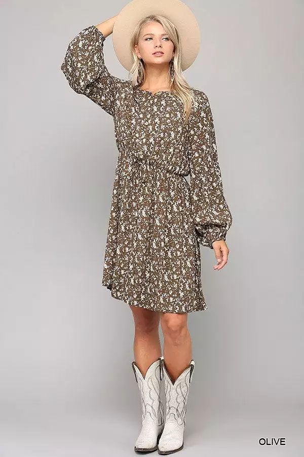 GiGiO Ditsy Floral Button Down Dress