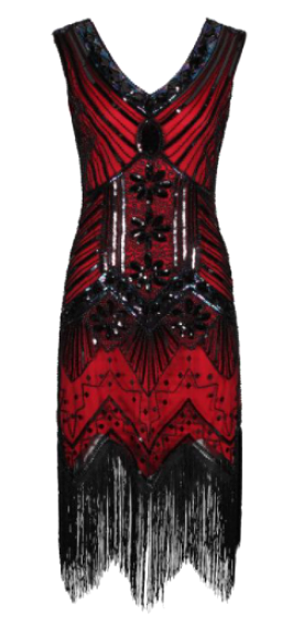 Gloria 1920s Flapper Dress Red