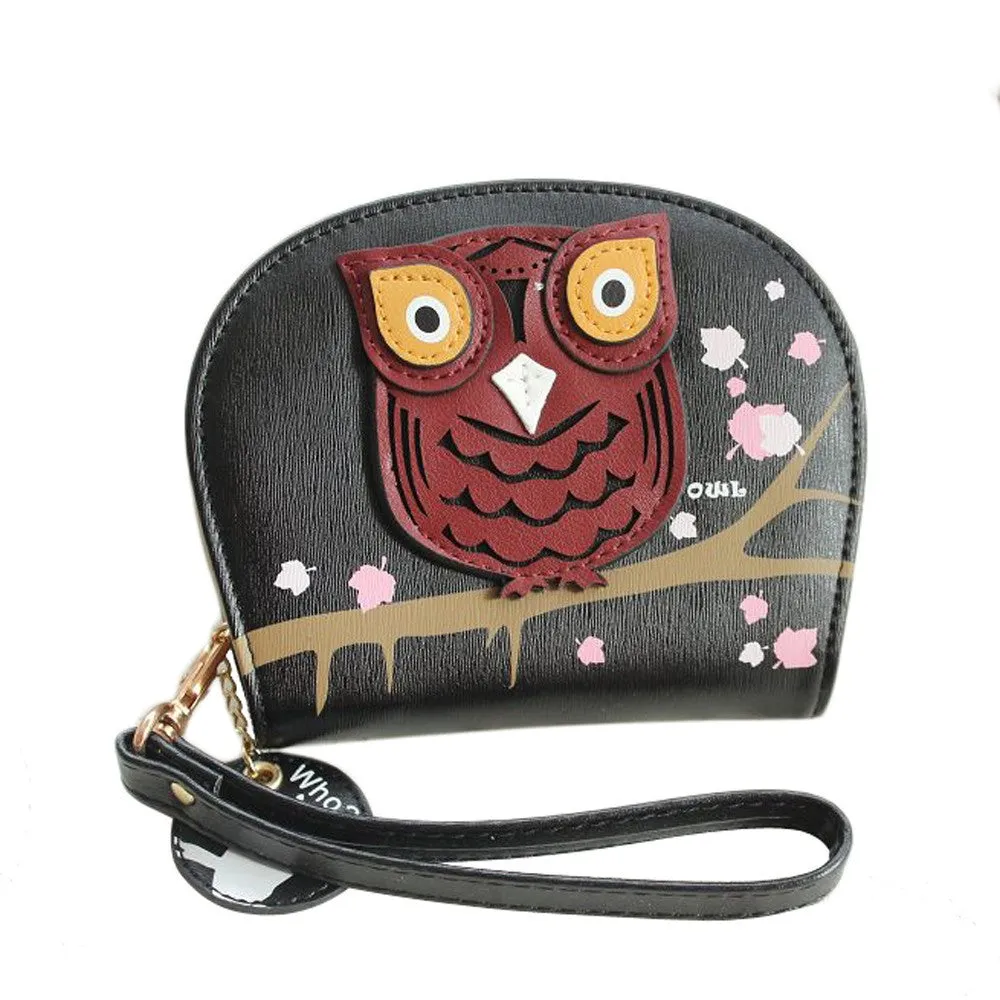 Goforward Girl Owl Clutch Coin Money Bag Coin Change Wallet Women Purse