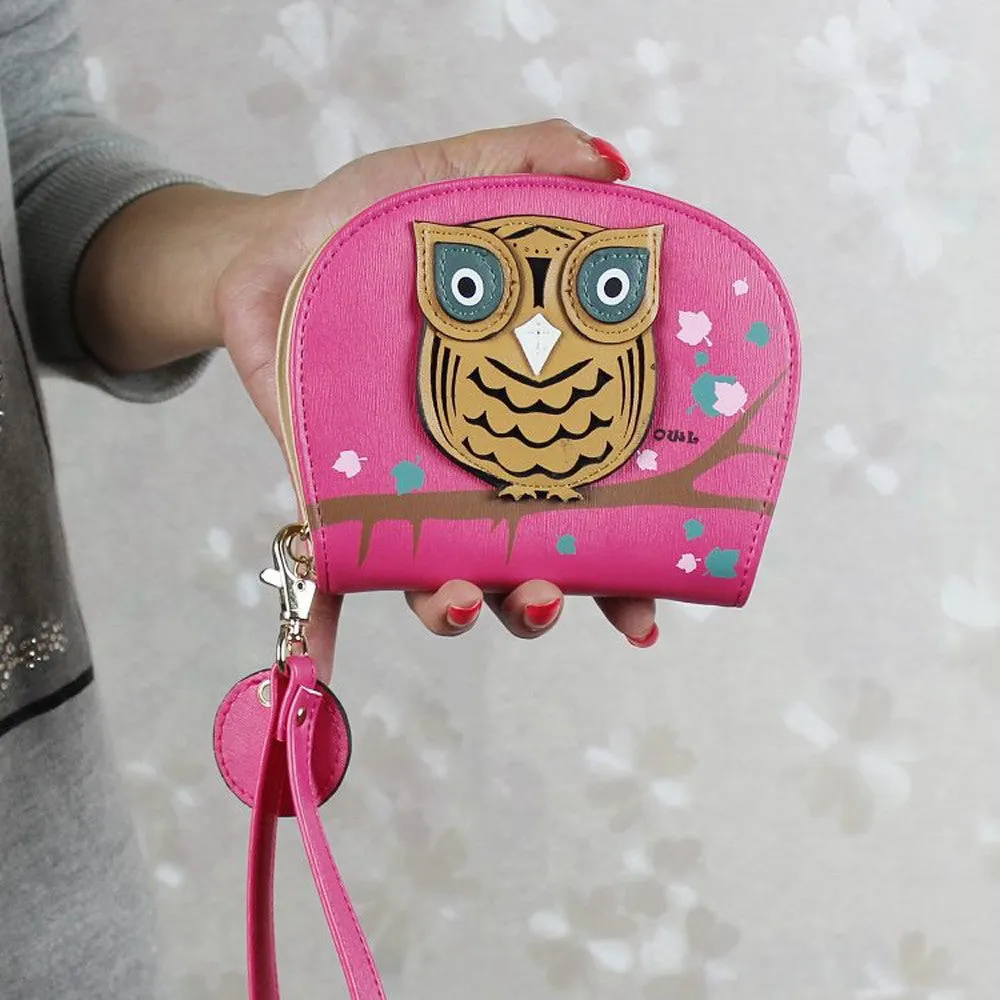 Goforward Girl Owl Clutch Coin Money Bag Coin Change Wallet Women Purse