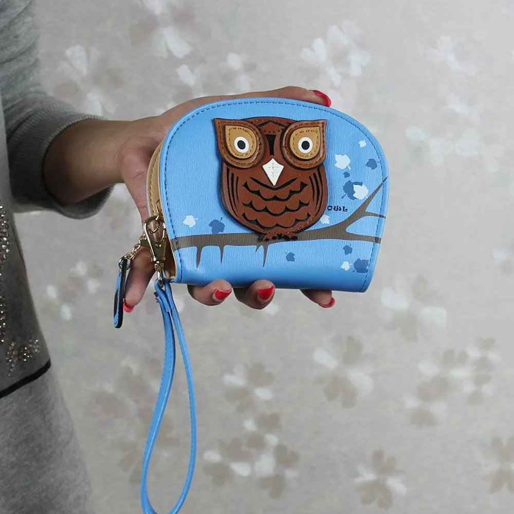 Goforward Girl Owl Clutch Coin Money Bag Coin Change Wallet Women Purse