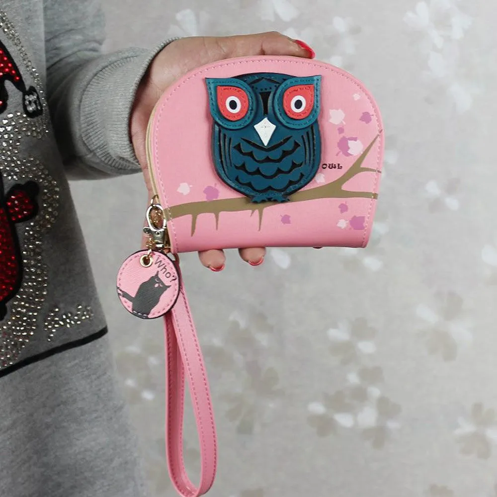 Goforward Girl Owl Clutch Coin Money Bag Coin Change Wallet Women Purse