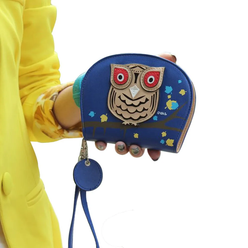 Goforward Girl Owl Clutch Coin Money Bag Coin Change Wallet Women Purse