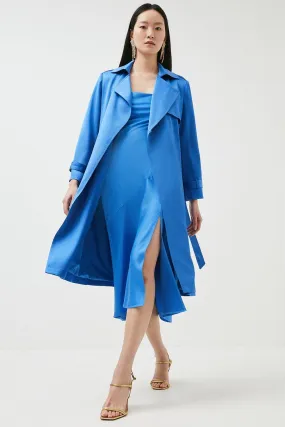 Hammered Satin Woven Trench Coat | Karen Millen