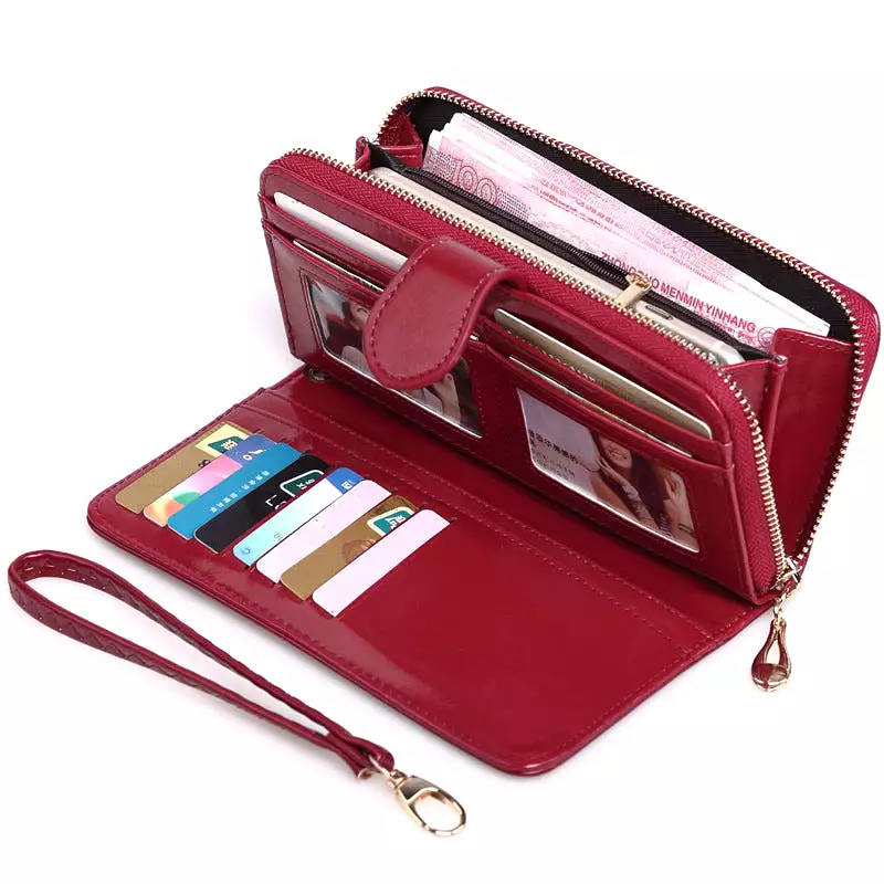 Haute Edition Women's Full Zip Wallet & Phone Holder With Wrist Strap