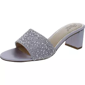 Jewel Badgley Mischka Womens Della Satin Embellished Heels