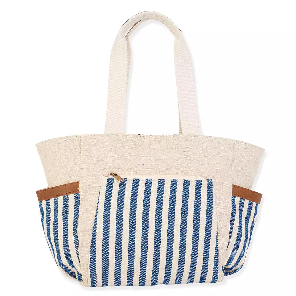 Jocelyn Shoulder Tote in Blue