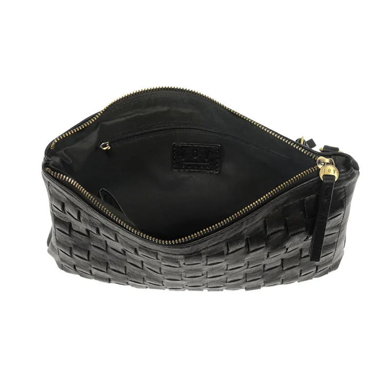 Joy Susan Quinn Woven Convertible Crossbody Clutch – Black