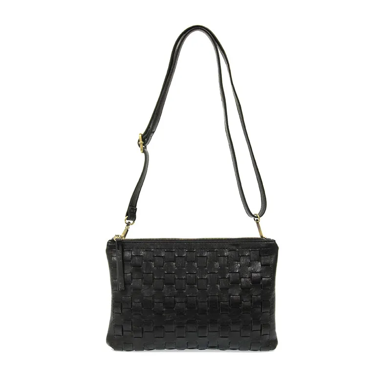 Joy Susan Quinn Woven Convertible Crossbody Clutch – Black