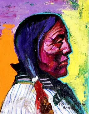 Learned - Acrylic on Canvas - Old Cheyenne - (10 x 8)