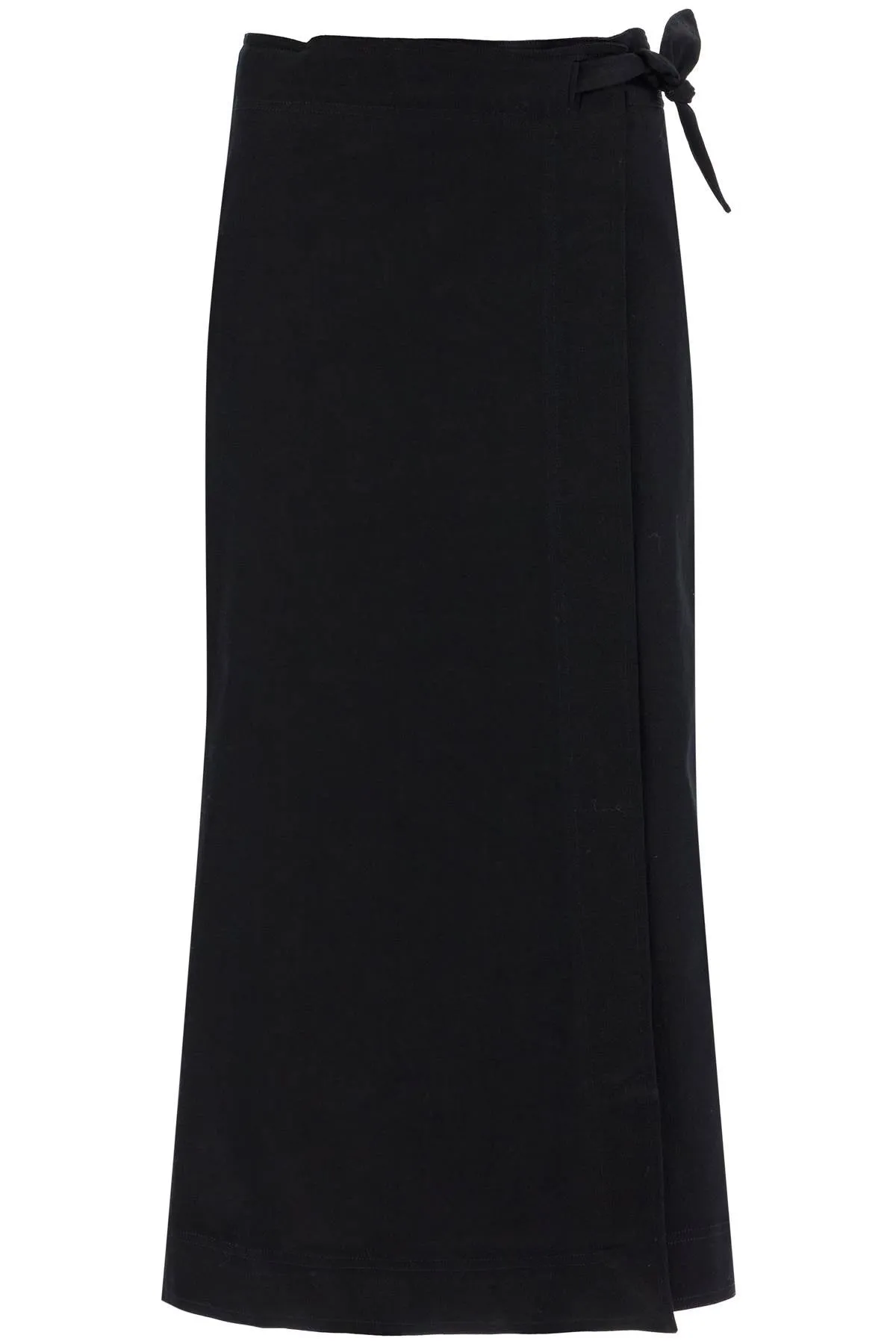 long wrap skirt with pockets F9613 BLACK