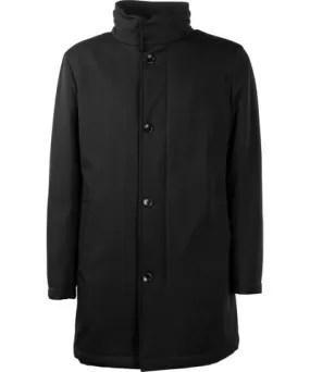 Made in Italy Elegant Virgin Wool Coat with Storm Men's Protection