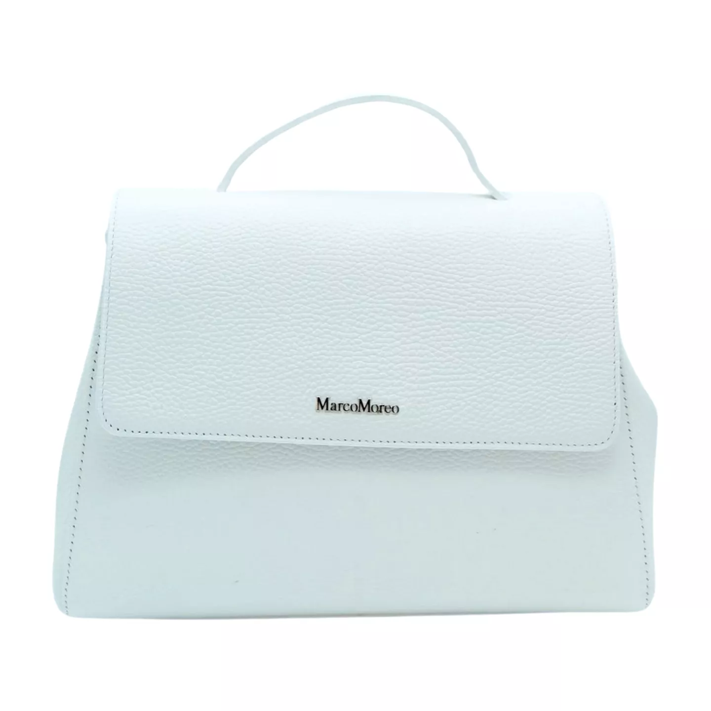 MARCO MOREO White Leather Tote Handbag 1073