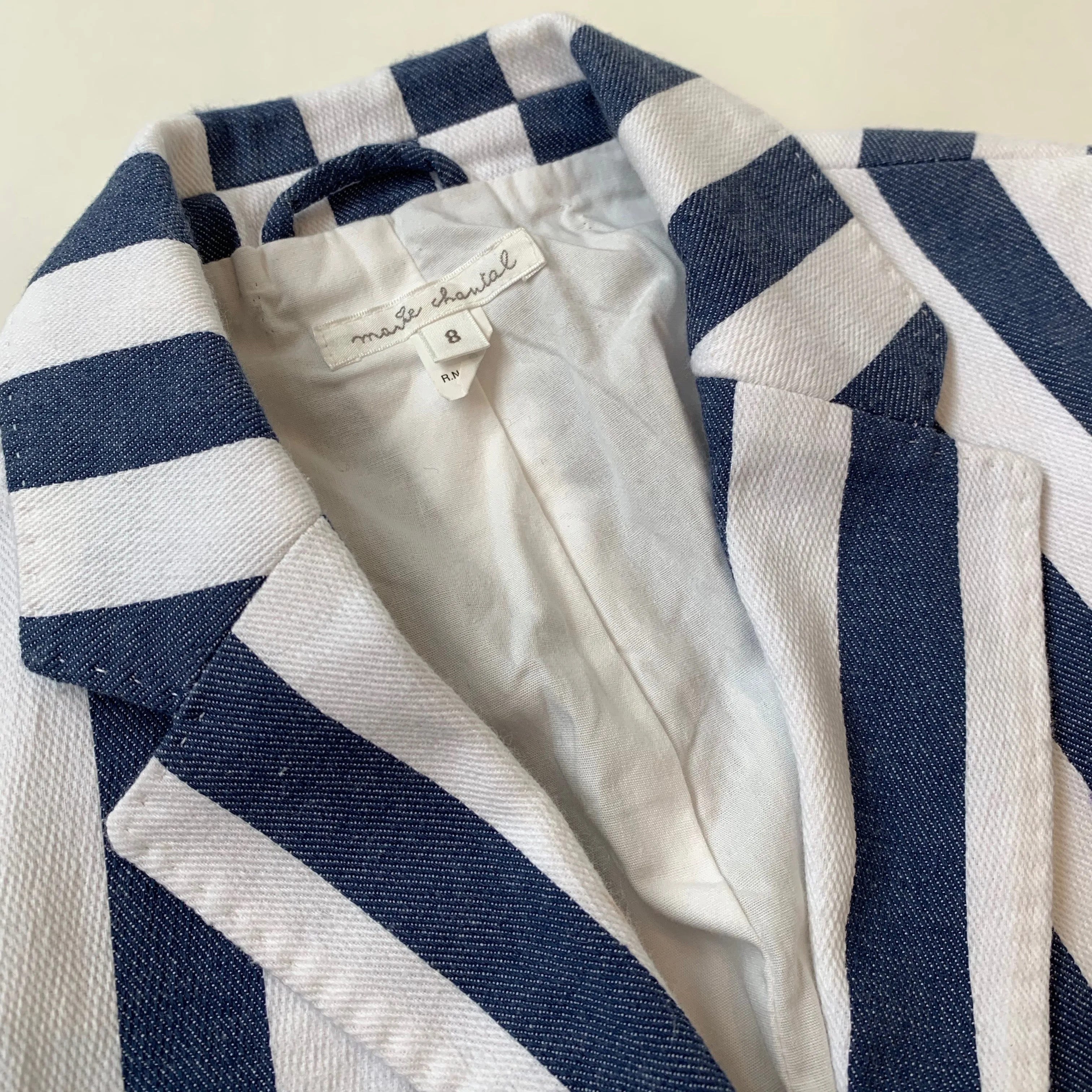 Marie-Chantal Navy And White Stripe Cotton Blazer: 8 Years