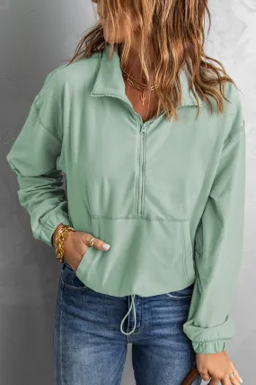 Mint To Be Drawstring Hem Sweatshirt