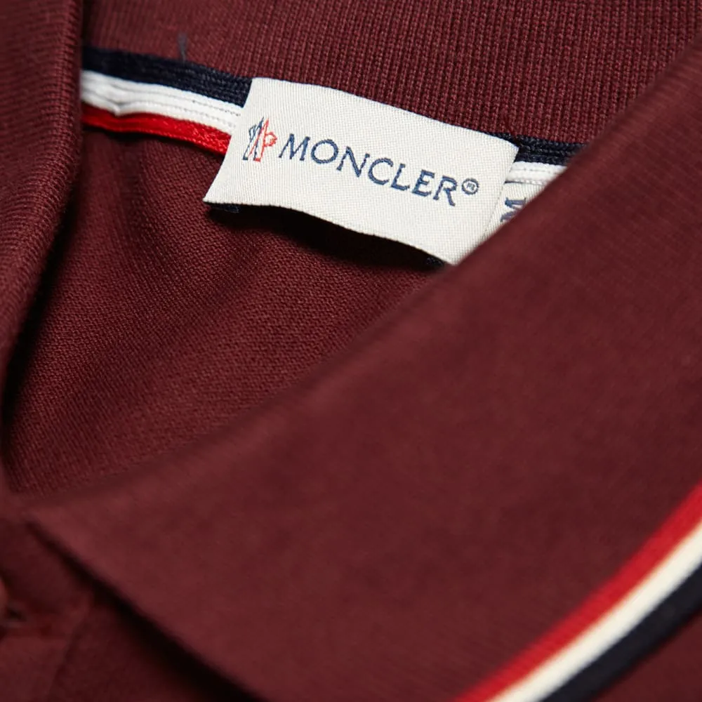 Moncler Long Sleeve Tipped PoloMaroon